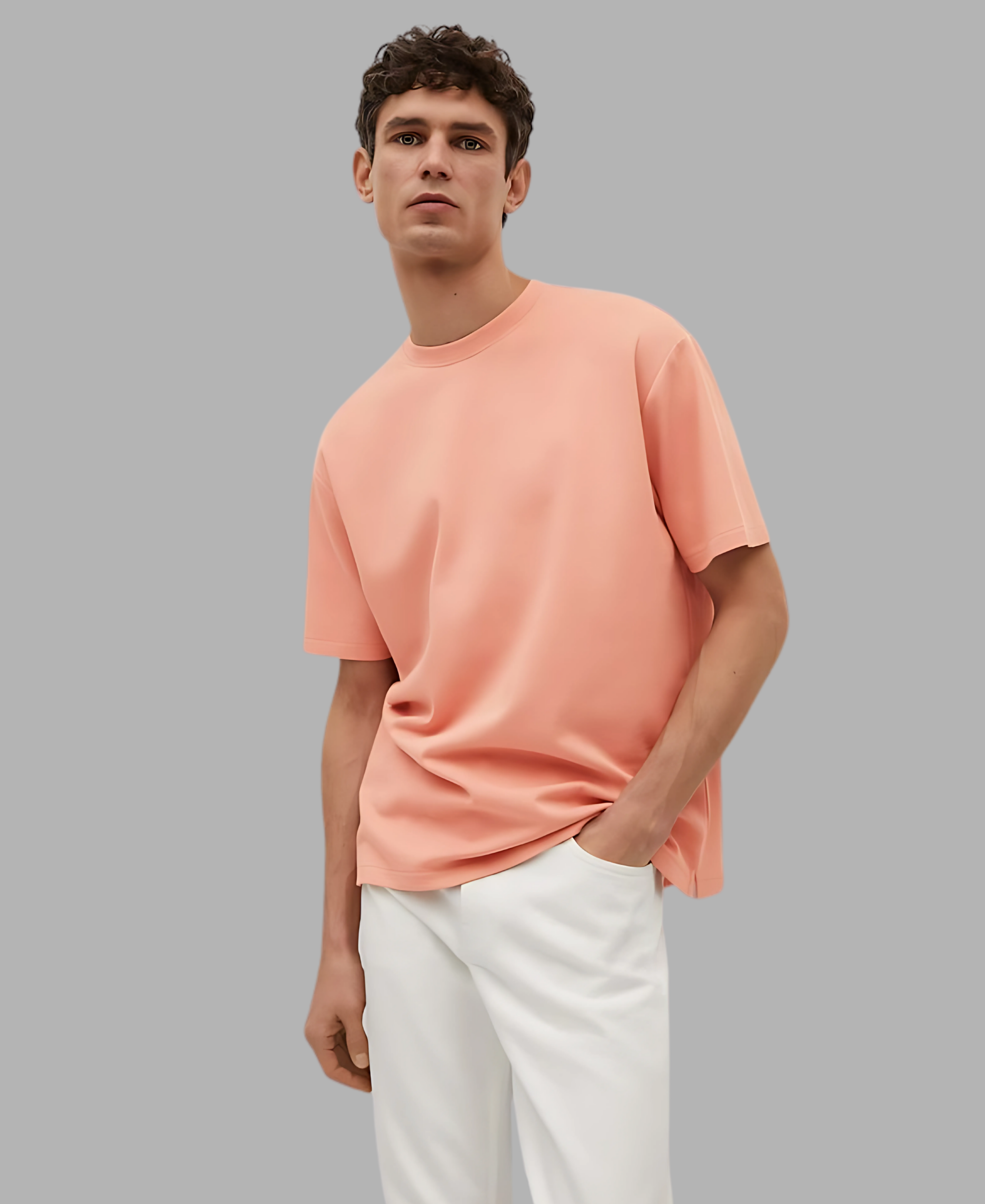 Plain Premium Peach color Oversized T-Shirt